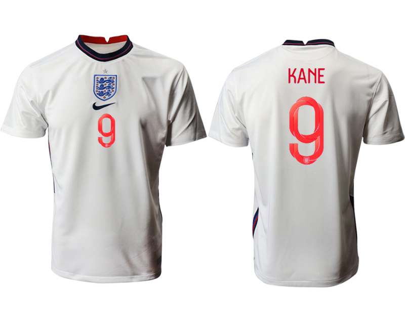 Men 2021 European Cup England home aaa version white #9 Soccer Jersey
